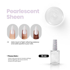 Beetles esmalte blanco perla, cuidado de uñas para fortalecimiento.