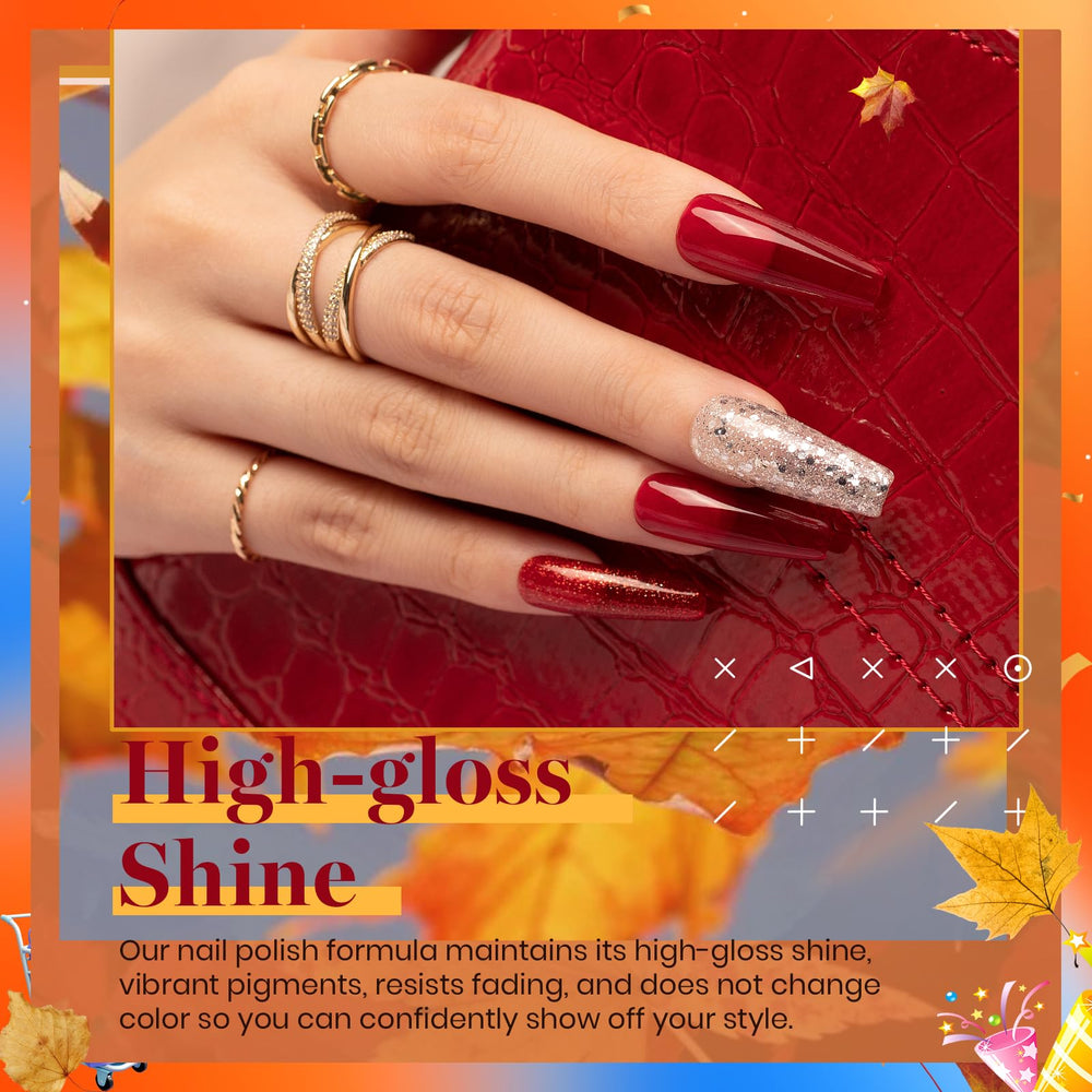 Beetles Fall Gel Polish Set burgundy shade with sophisticated fall vibe
