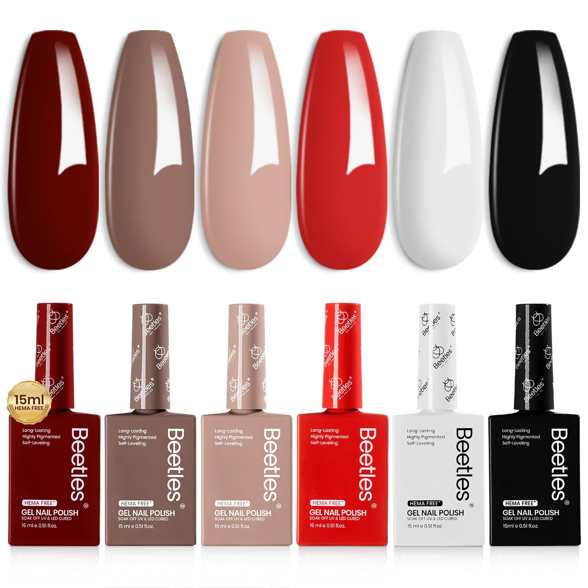 Beetles Fall Winter gel polish set: six bottle shades for at-home manicures.