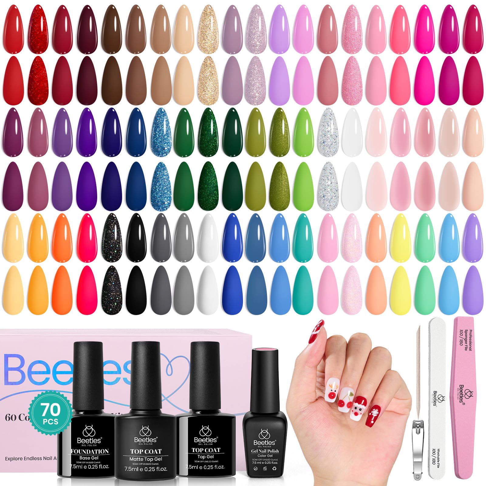 Beetles finished nails shimmer with long-lasting shine after proper cure.