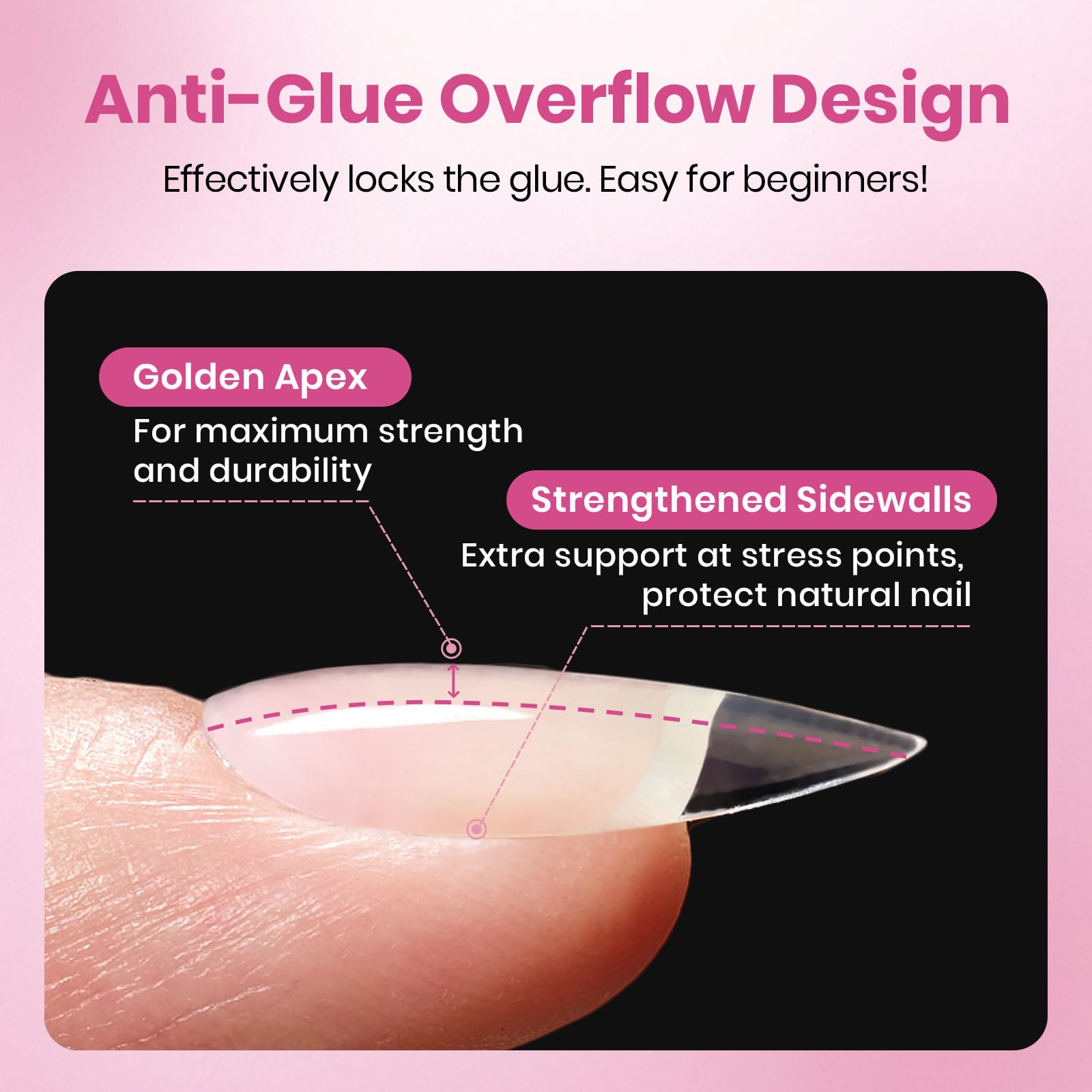 Beetles Flat-X Almond Coffin Medium 16-sizes label enables precise fitting.