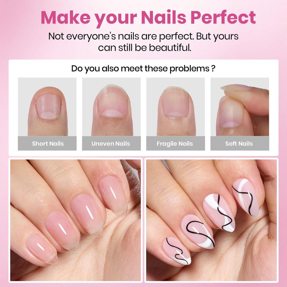 Beetles Flat-X almond coffin short tips 16-size set enables precise sizing for diverse nails.