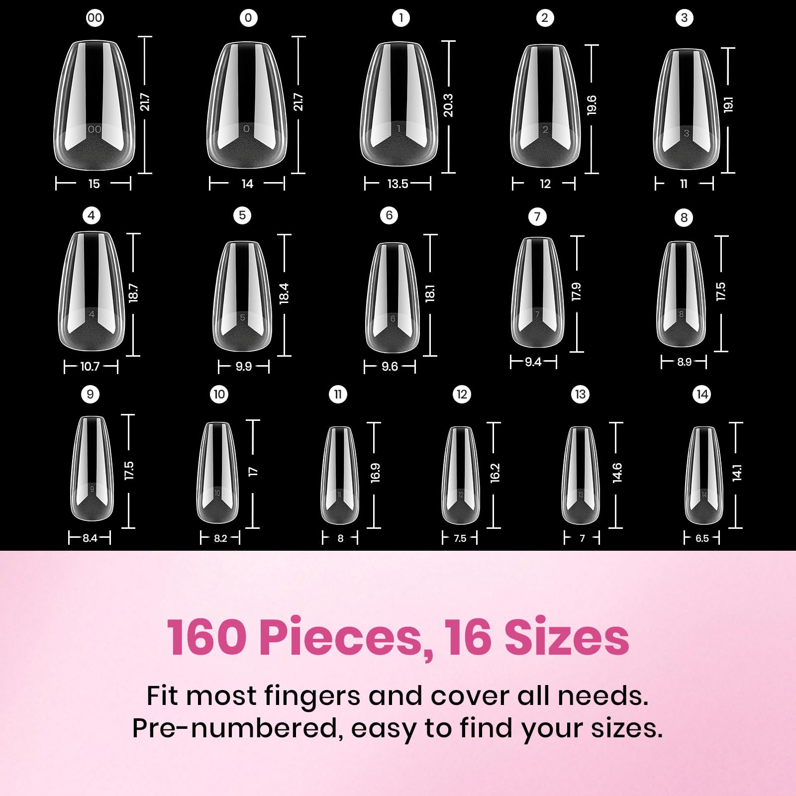 Beetles Flat-X coffin short tips pre-etched surface enables fast DIY extensions.