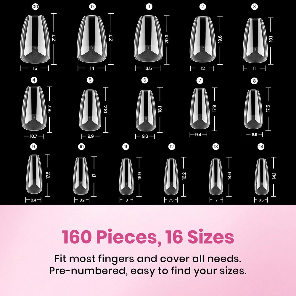 Beetles Flat-X coffin short tips pre-etched surface enables fast DIY extensions.