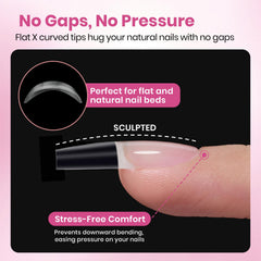 Beetles Flat-X full-cover soft acrylic tips provide natural-looking extensions