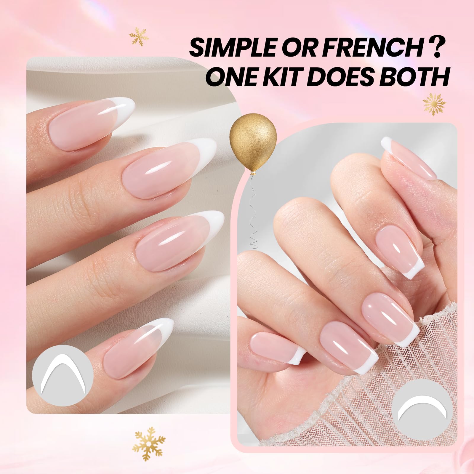 Beetles French Gel Polish Set white bottle for crisp French tip designs