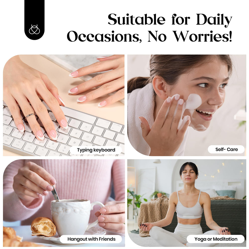 Beetles French Tip Press-On Nails can last 30+ days when properly applied and sealed
