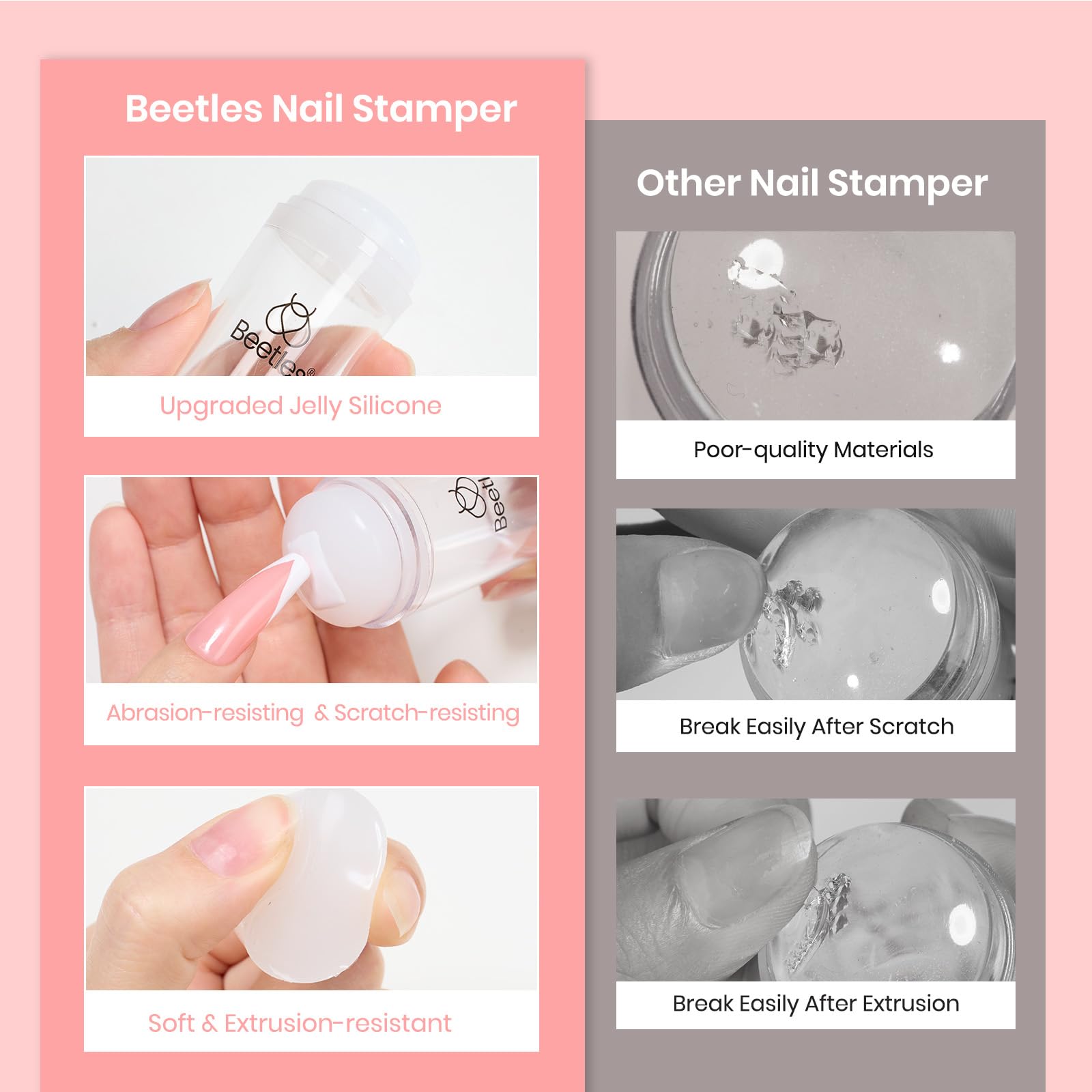 Beetles French Tip Tool transparent bottle for easy embossing visibility.