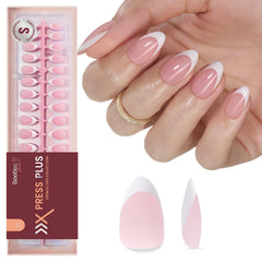 Beetles French Tips pink almond pack for salon-like at-home manicure.