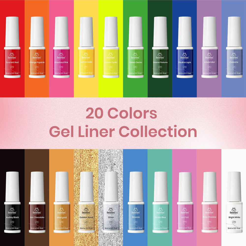 Beetles Gel Liner Set with built-in brush enables quick, clean detailing without extra tools