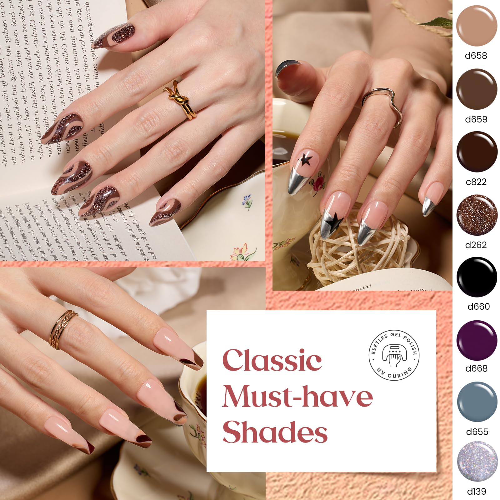 Beetles Gel Liner ombre layering on nails demonstrates easy shading