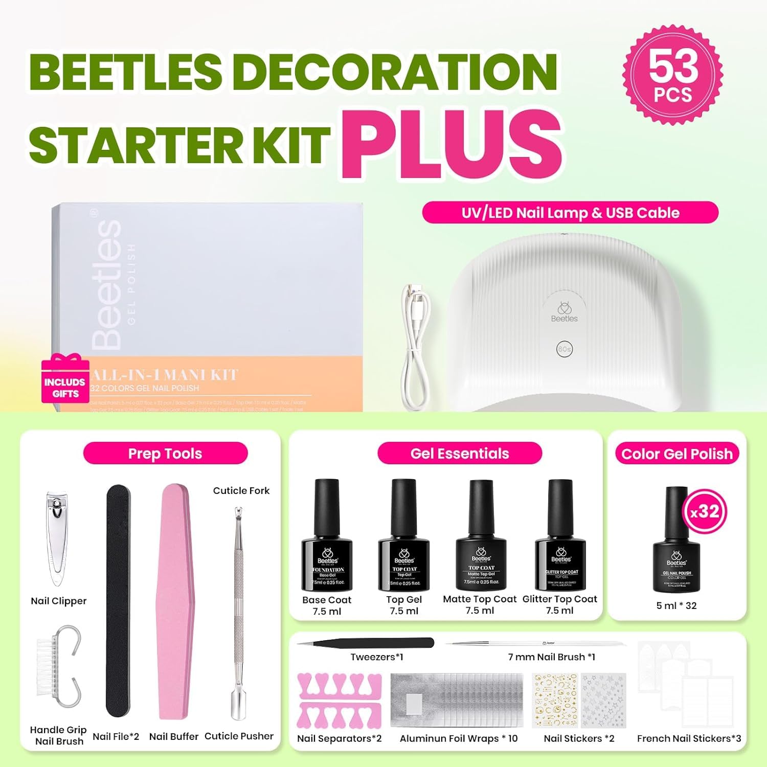 Beetles Glitter Top Coat bottle adds sparkling accents
