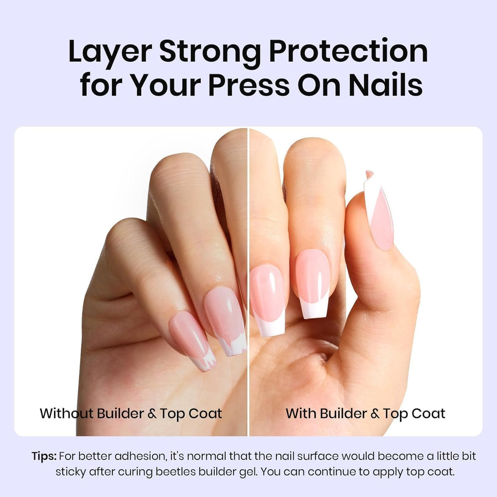 Beetles Gel Nail Glue Kit extra glossy top coat bottle for long-lasting shine