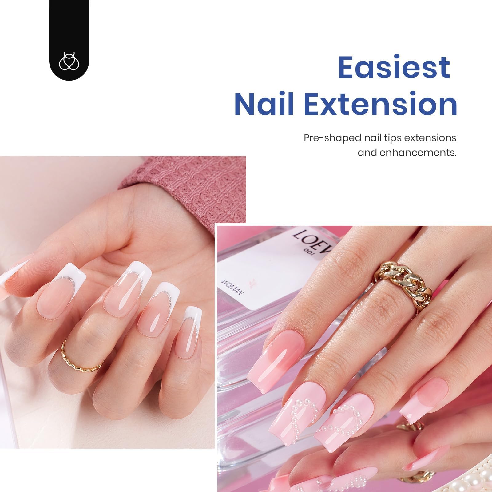 Beetles Gel Nail Kit 240 nail tips for versatile shapes and styles.