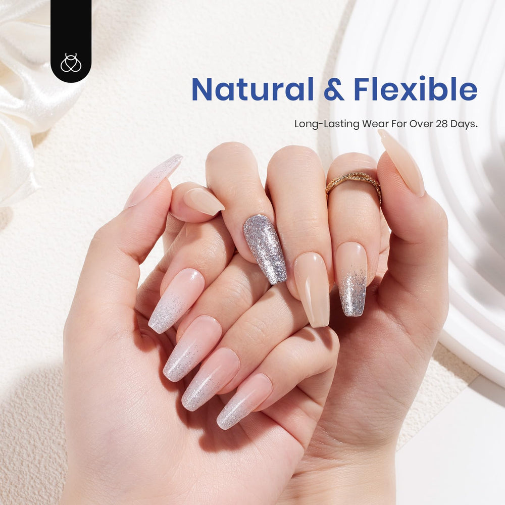 Beetles Gel Nail Kit 5-in-1 glue gel for base, bloom, rhinestones.