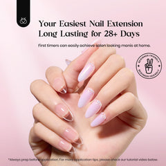 Beetles Gel Nail Kit Clear Almond Medium pink gel polish—precise color for salon-like finishes.