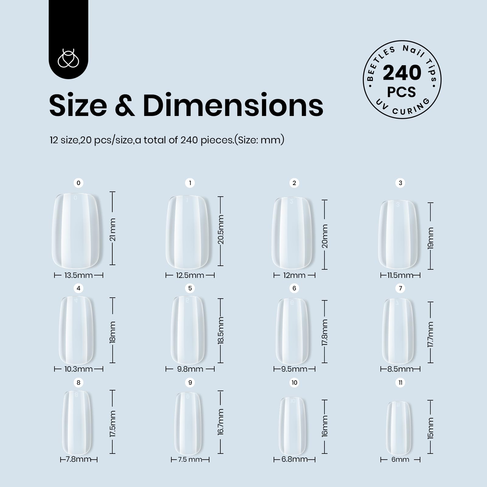 Beetles Gel Nail Kit extensions show natural-looking length after curing