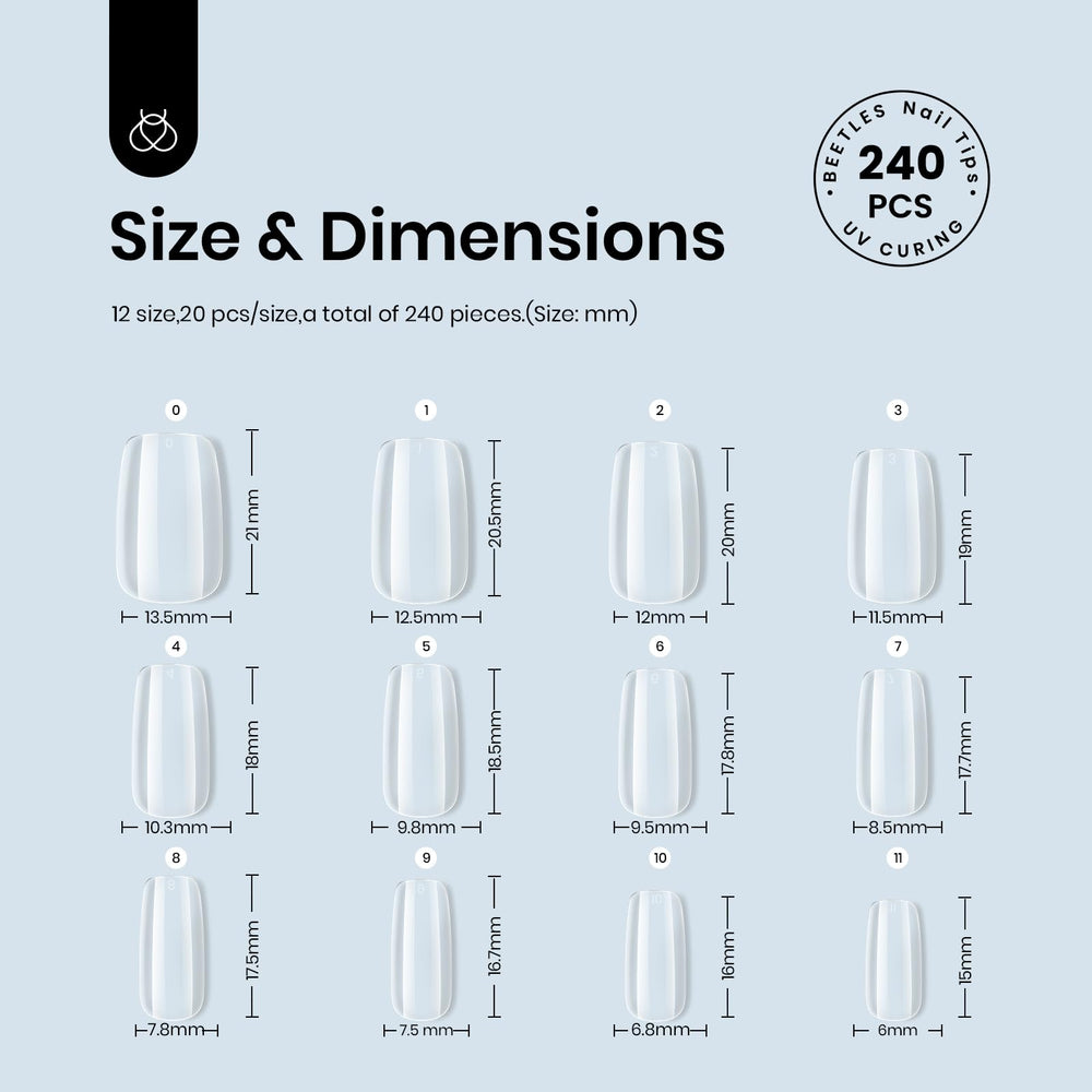 Beetles Gel Nail Kit extensions show natural-looking length after curing