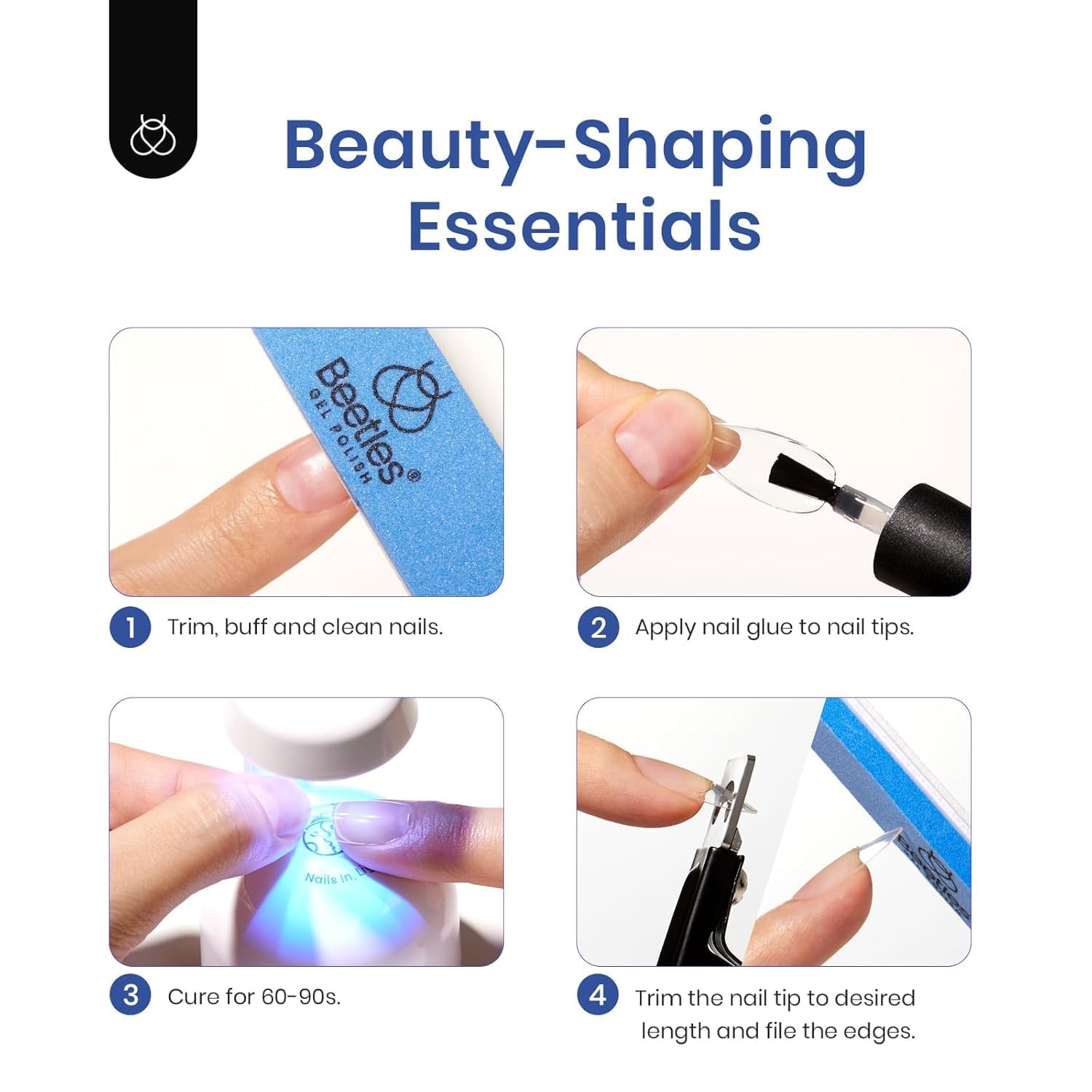 Beetles Gel Nail Kit Short Almond compact-pack shows all-in-one setup