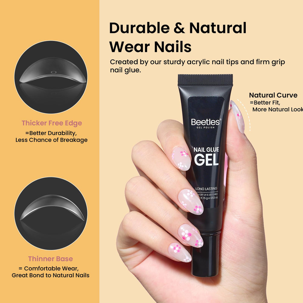 Beetles Gel Nail Kit Short Almond dehydrator and primer prep nails cleanly