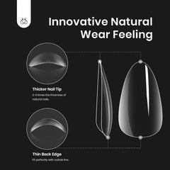 Beetles Gel Nail Kit Short Almond nail file shows precise shaping for extensions