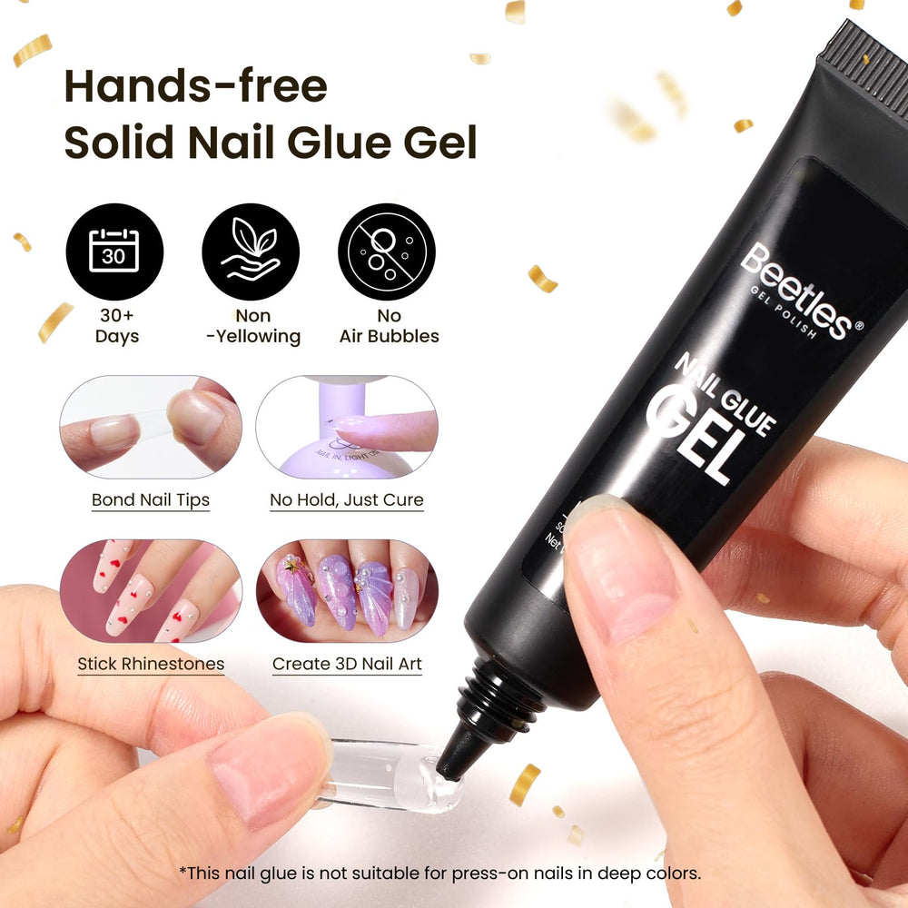 Beetles Gel Nail Kit Short Almond precision glue tube eases application