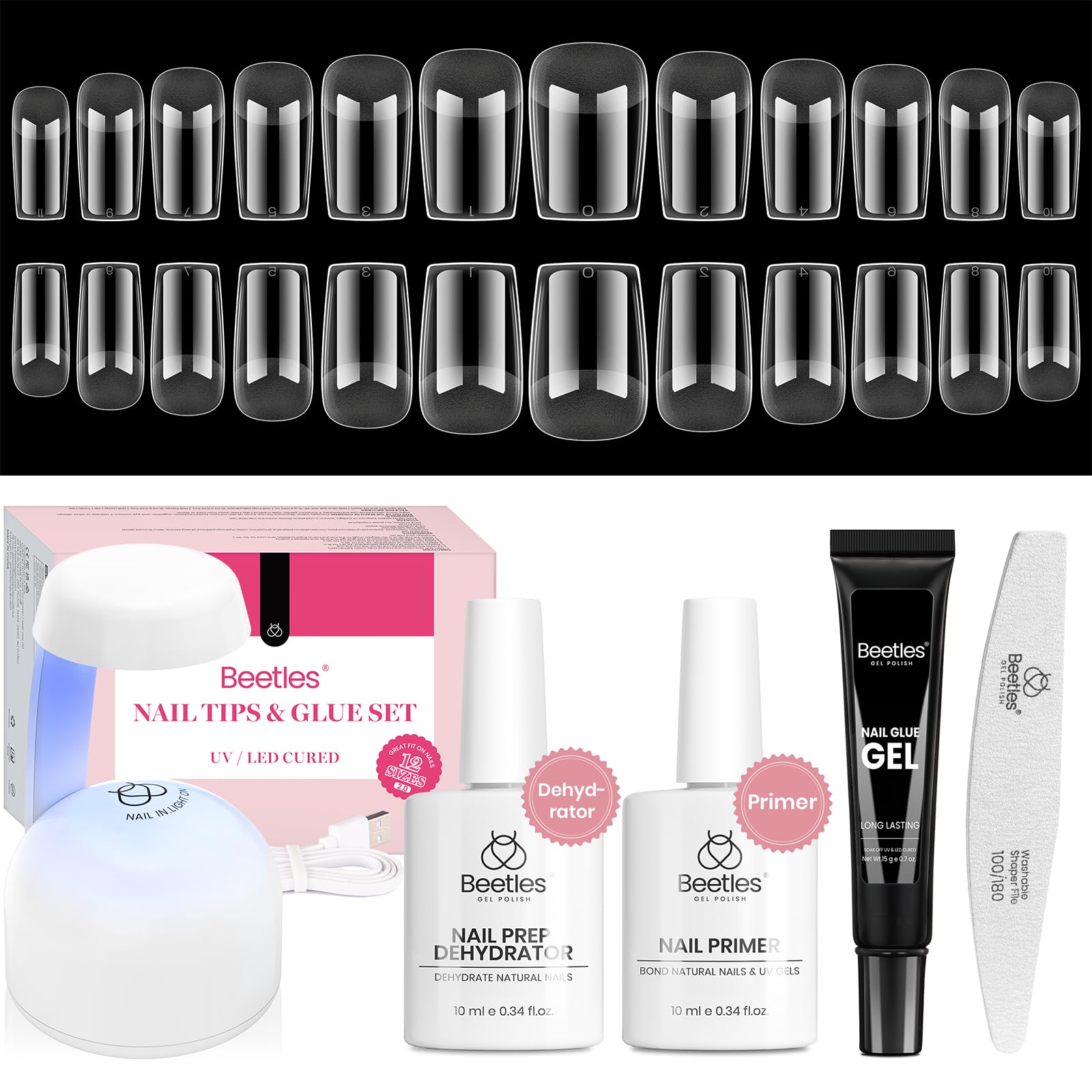 Beetles Gel Nail Kit Short Square packaging for at-home manicure