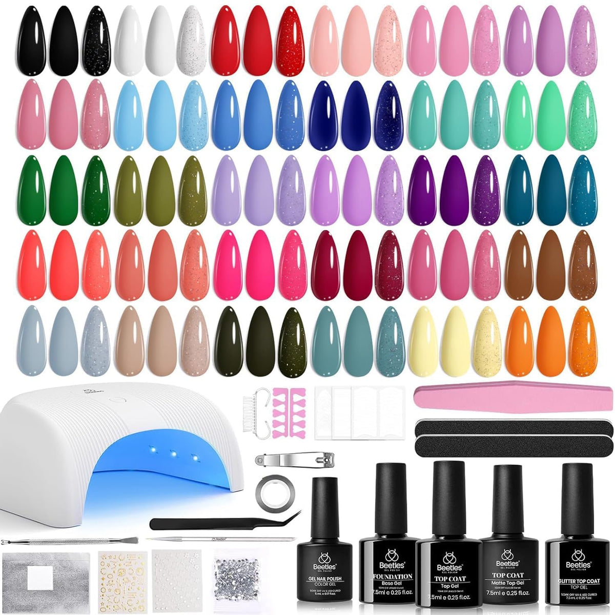 Beetles Gel Nail Kit UV Lamp setup for at-home salon-quality curing.