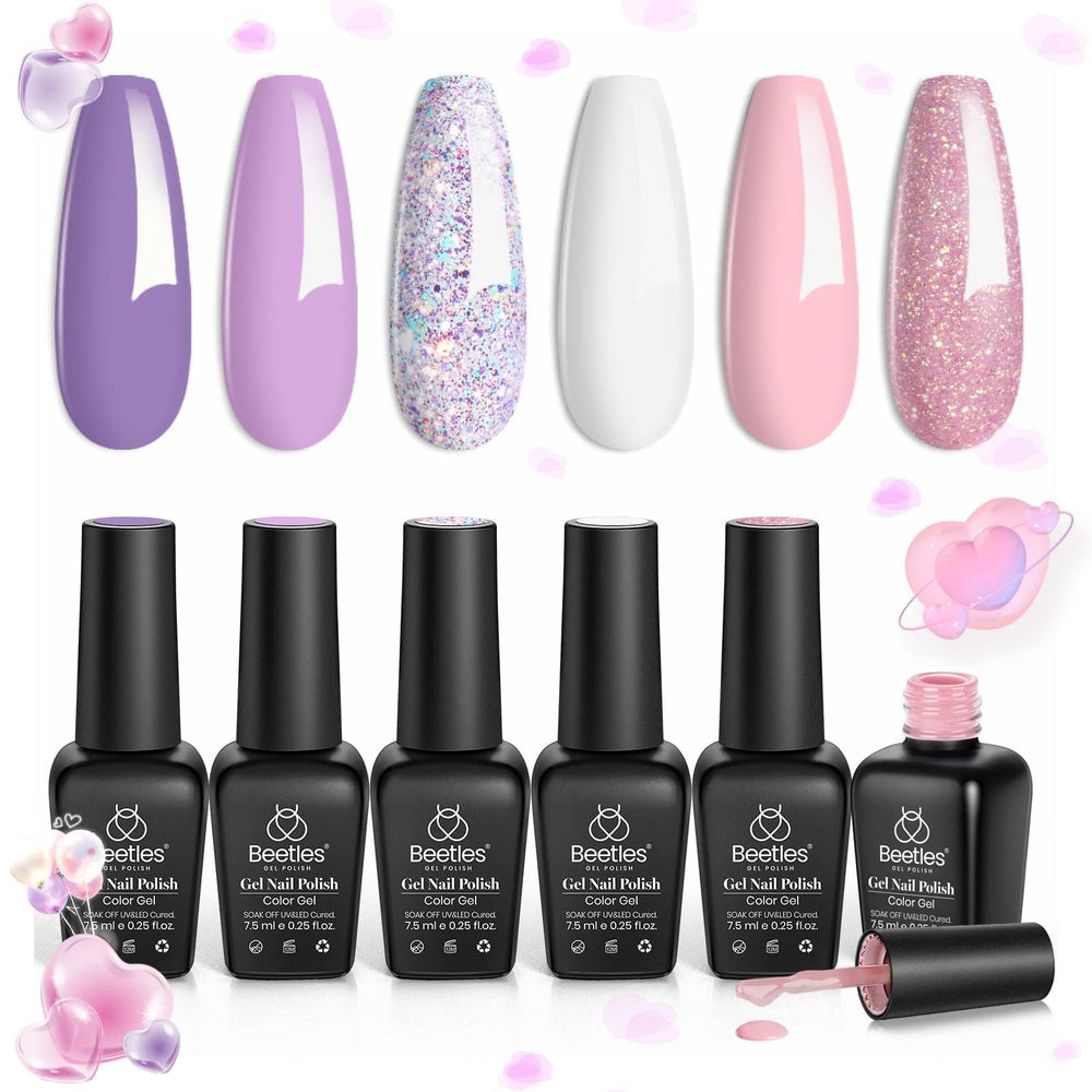 Beetles Gel Nail Polish bottle and brush illustrating easy application.