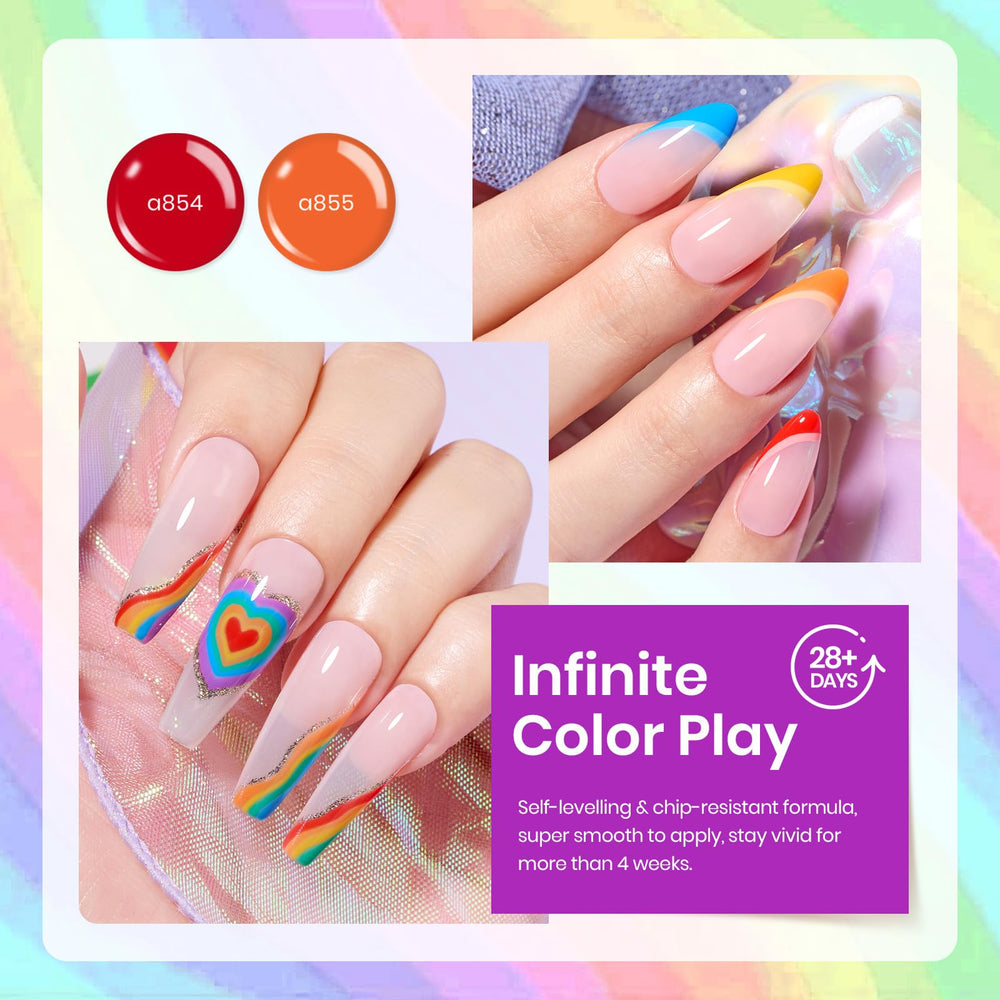 Beetles gel nail polish application process demonstrates layering and curing