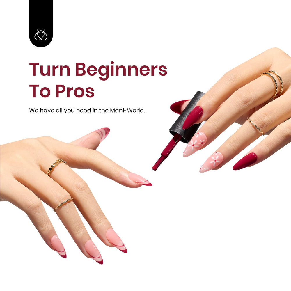 Beetles gel polish application with base and top coat steps for lasting shine.
