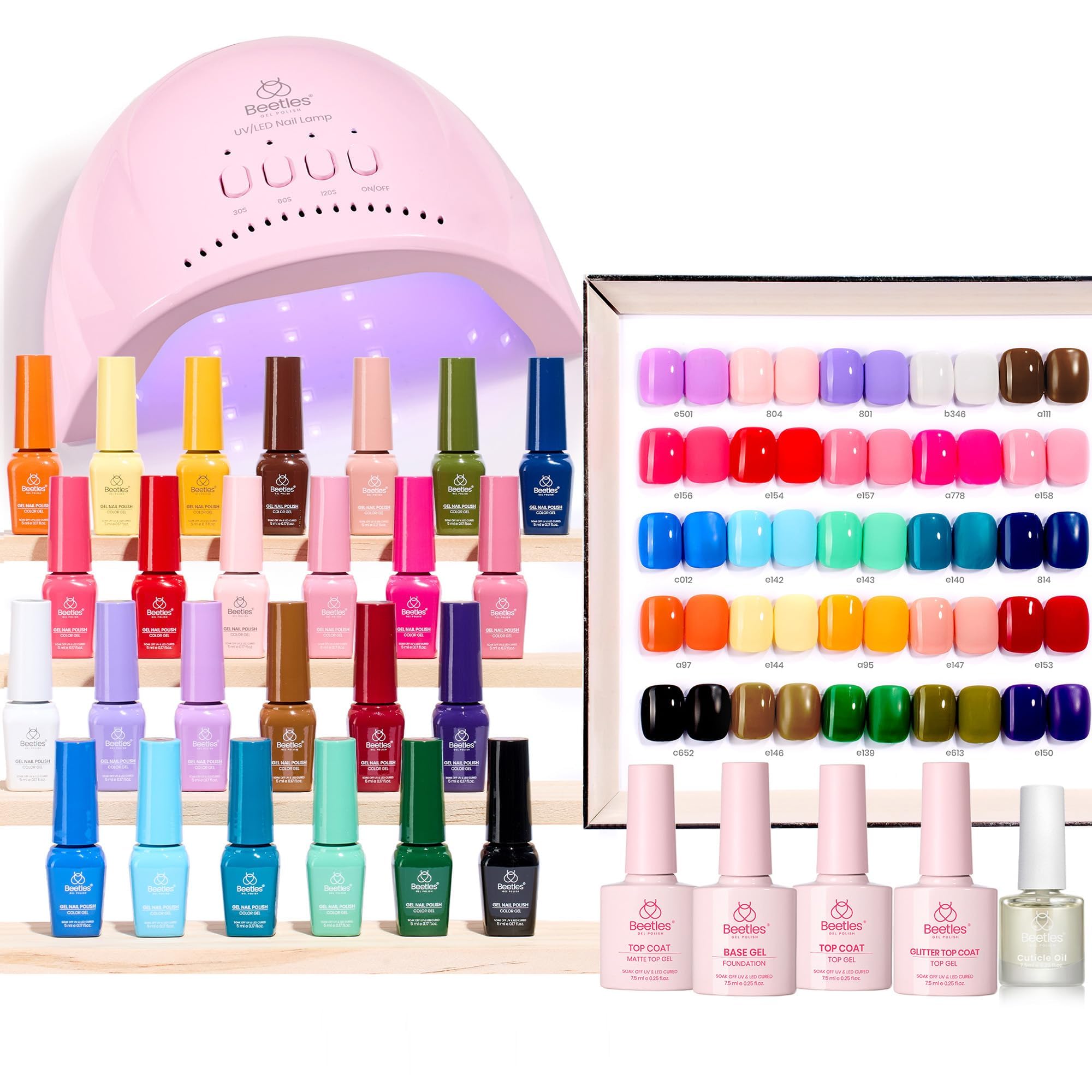 Beetles Gel Nail Polish Kit with 25 colors for at-home manicures and gloss-ready results