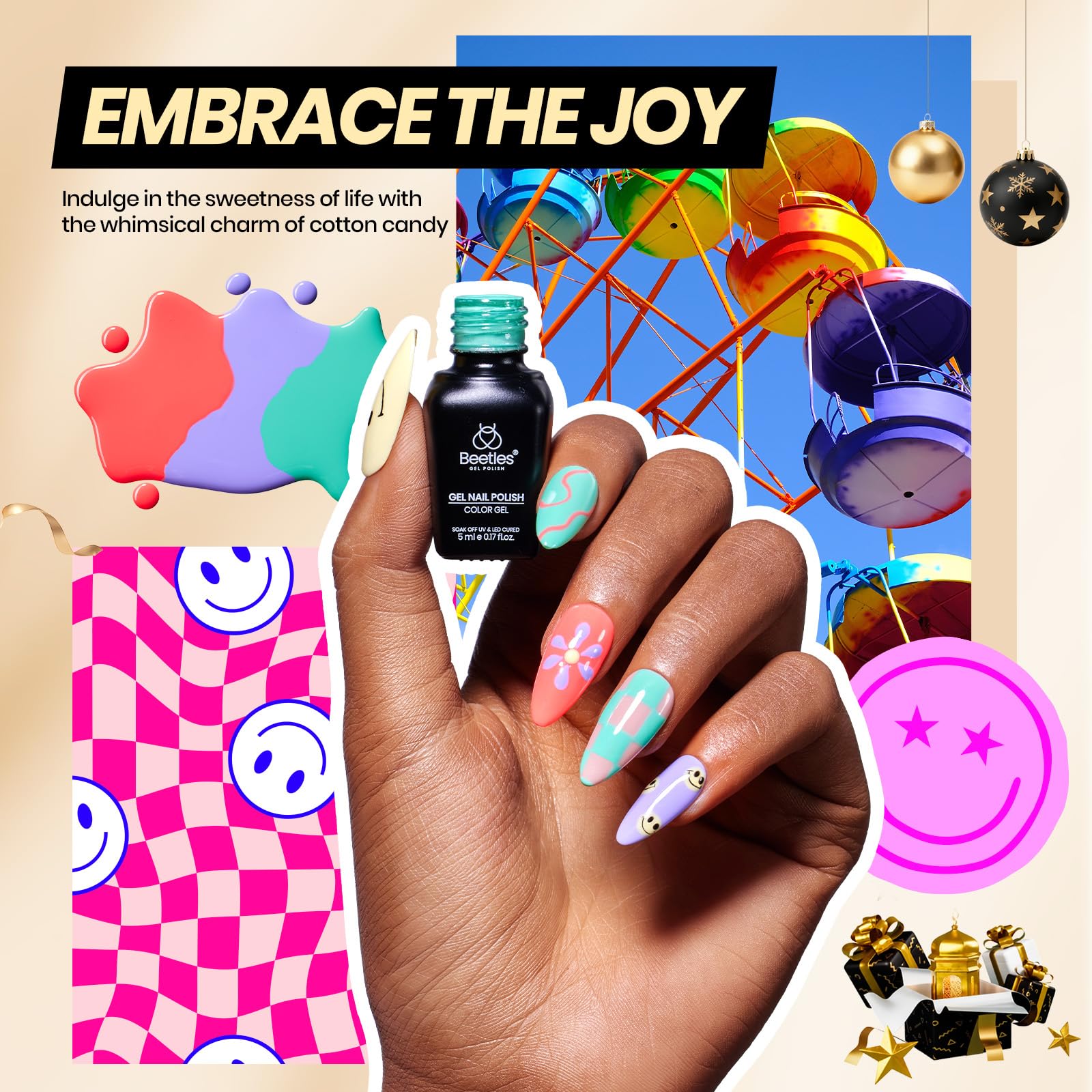 Beetles 30-LED nail lamp in-use for quick cures.