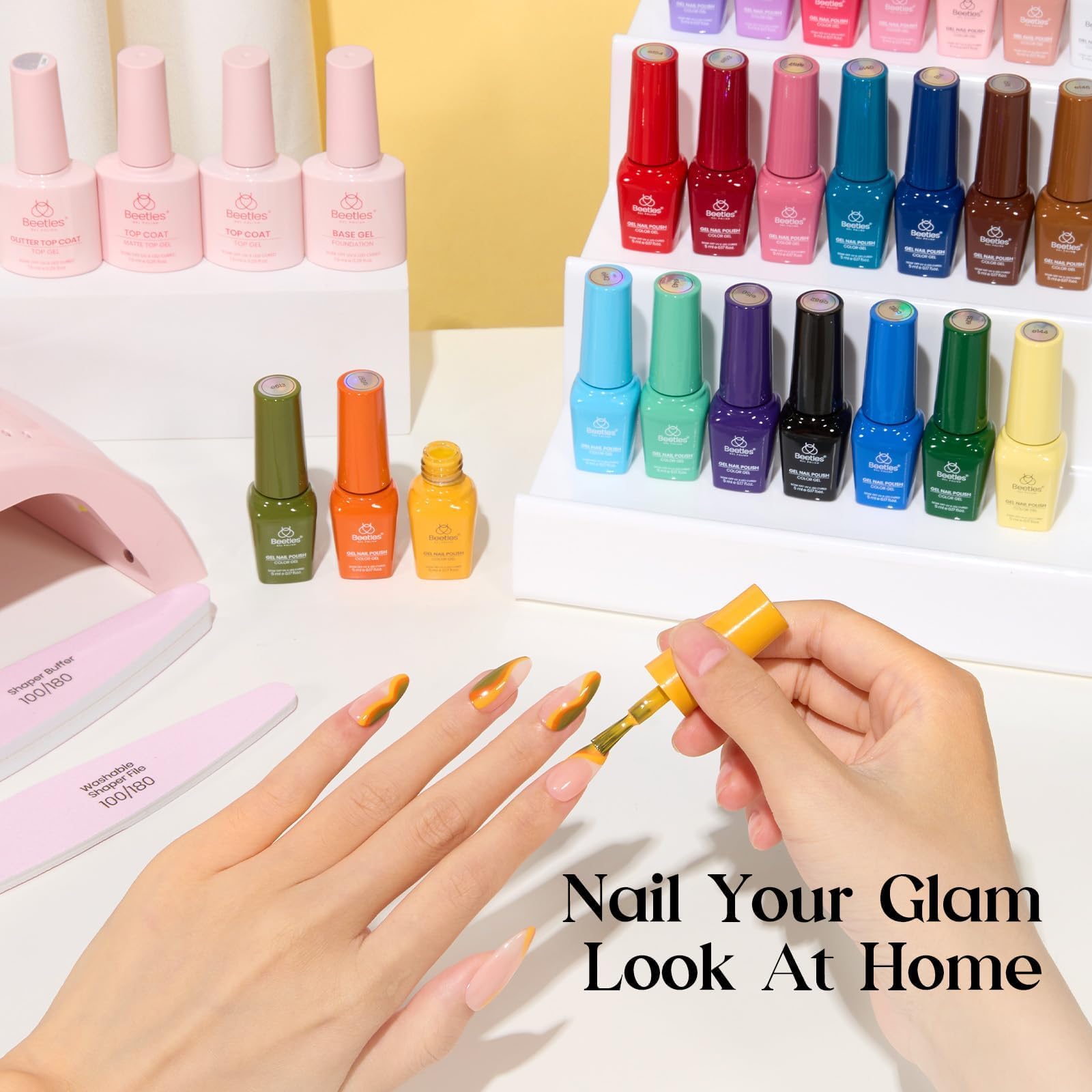 Beetles Gel Nail Polish Kit professional nail lamp for quick curing