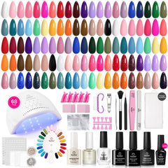 Beetles Gel Nail Polish Kit UV lamp front view for at-home salon quality.