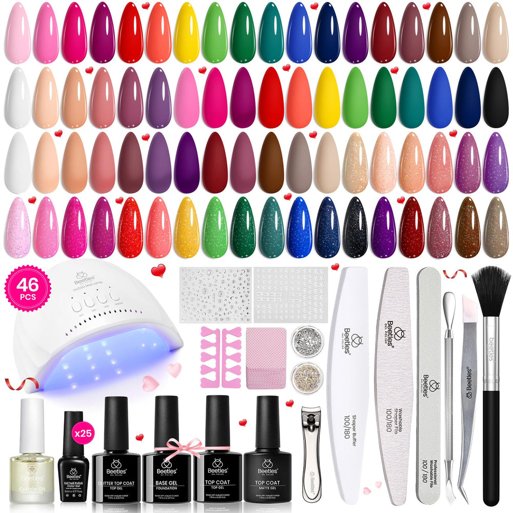 Beetles gel nail polish kit UV light front view for at-home salon-quality results