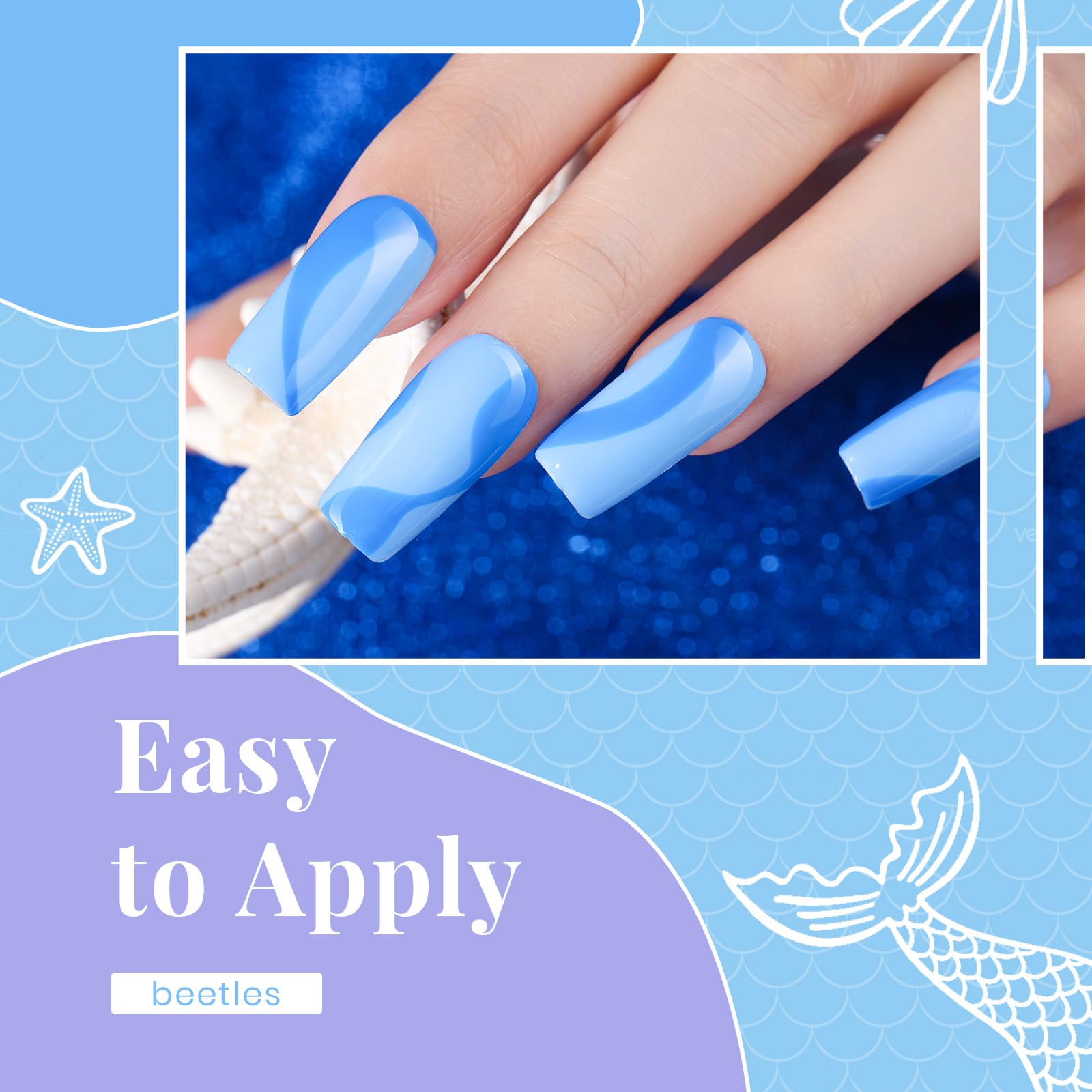 Beetles Gel Polish mermaid shade bottle captured for durable wear