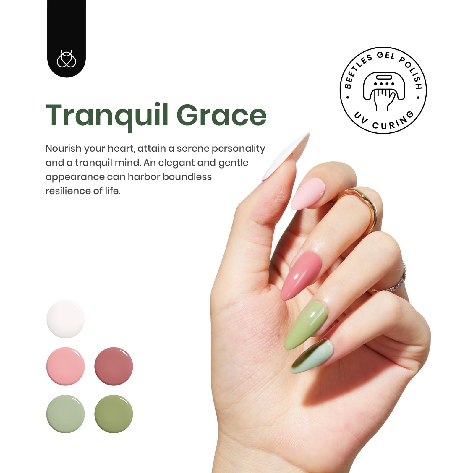 Beetles Gel Nail Polish Olive Green bottle presents versatile fall-friendly shade options.