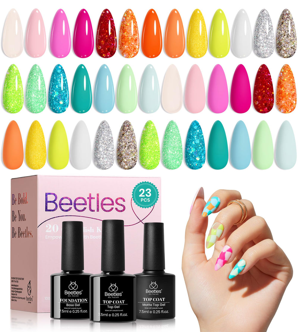 Beetles gel-nail-polish-set-20-colors vibrant rainbow colors for at-home manicures