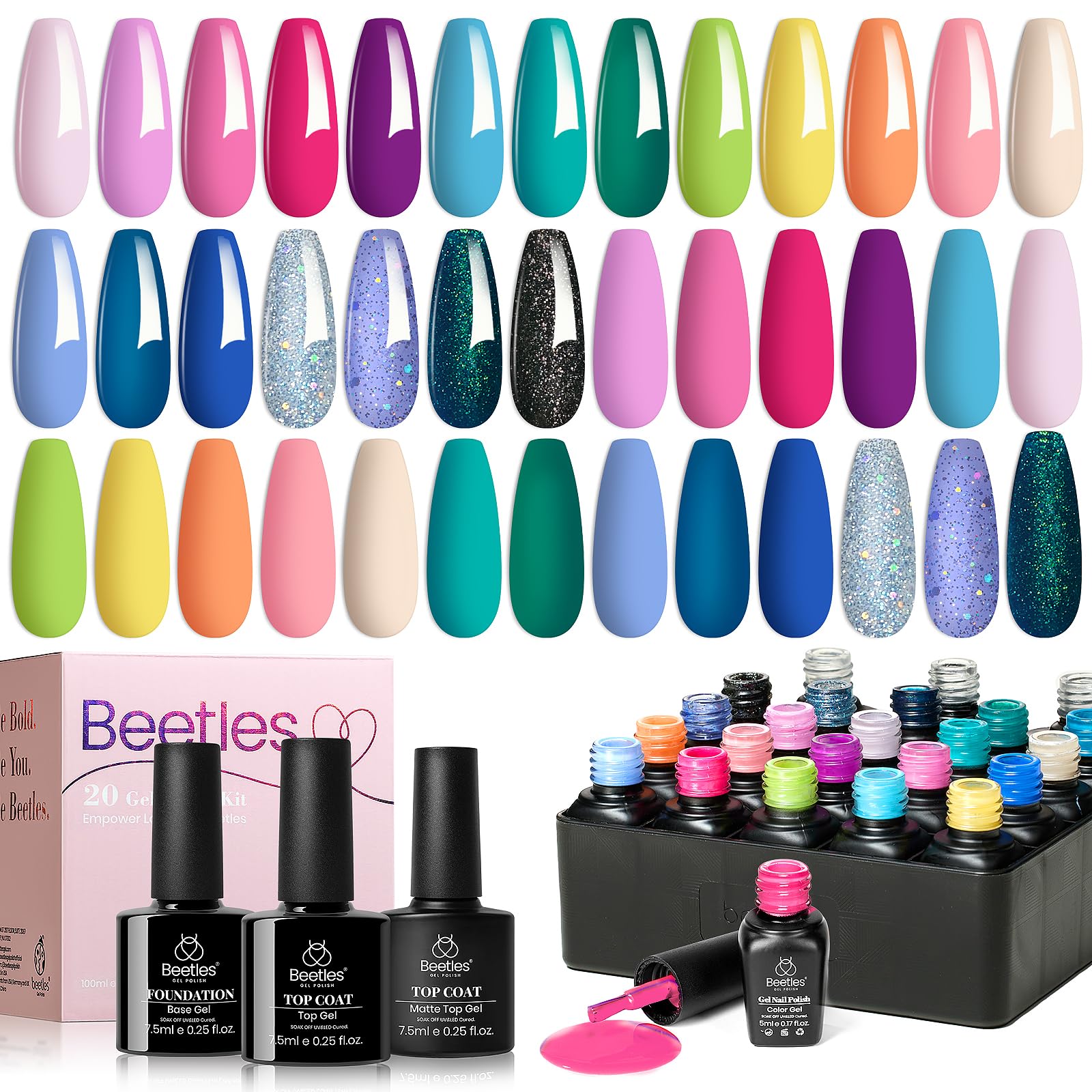 Beetles Gel Nail Polish Set color swatches for shade planning and inspiration