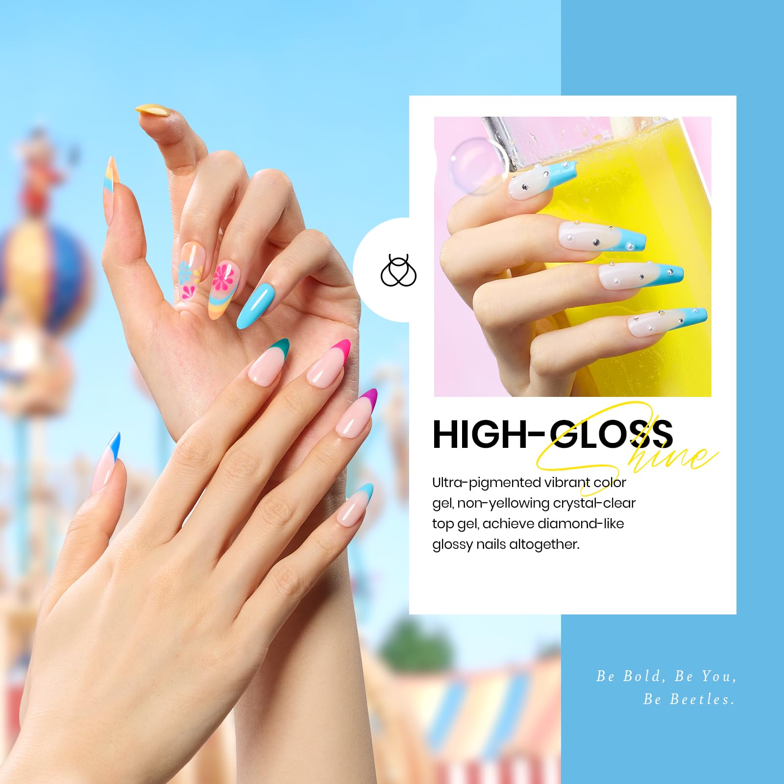 Beetles Gel Nail Polish Set pastel neon pinks for chic looks