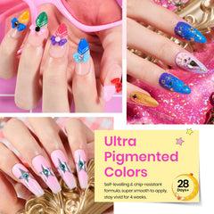 Beetles Gel Nail Polish Set rhinestones for dazzling accents