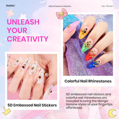 Beetles Gel Nail Polish Set embossed 5D stickers for custom nail art