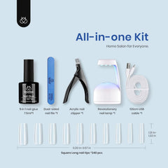 Beetles Gel Nail Tips 240-pcs set with 10 sizes enables precise natural-looking extensions.