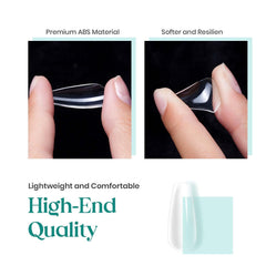Beetles Gel Nail Tips coffin-shaped clear tips offering natural-looking full-cover extensions