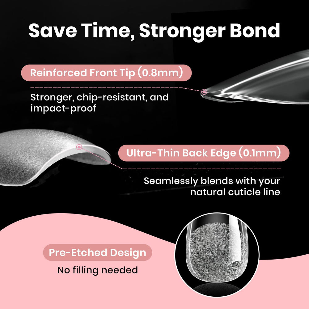 Beetles Gel Nail Tips Durable Etch-X edges resist lift for longer wear