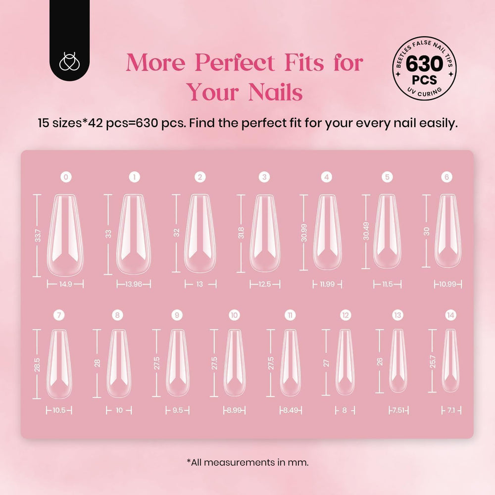 Beetles Gel Nail Tips durable natural wear lasts weeks with strong nail support.