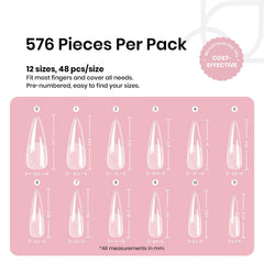 Beetles Gel Nail Tips Etch-X Thin Edge Natural Look emphasizes seamless nail growth.