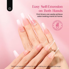 Beetles Gel Nail Tips full cover clear for a seamless natural look.