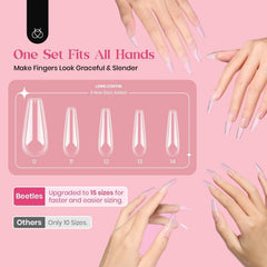 Beetles Gel Nail Tips pre-shaped full cover save shaping time for quick manicures.